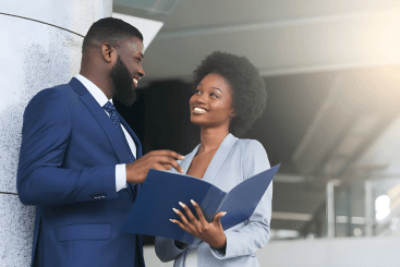 man and woman the office